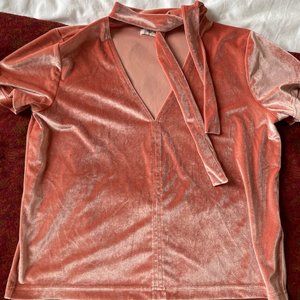Madewell Velvet Necktie Top